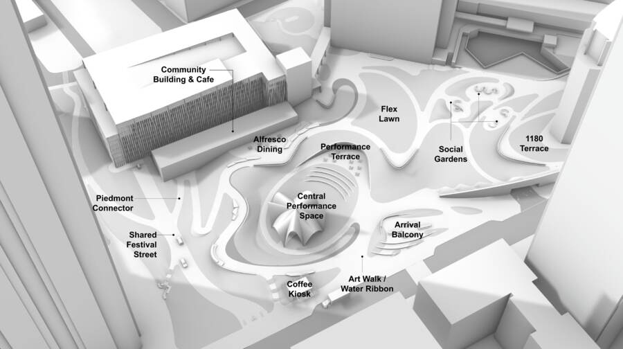 Park zones on the site model.