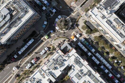 The district from above.