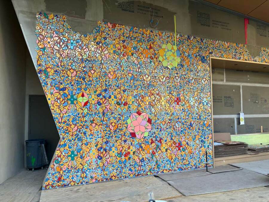 Mosaic wall, installed.