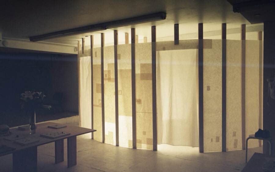 Backlit panel wall.