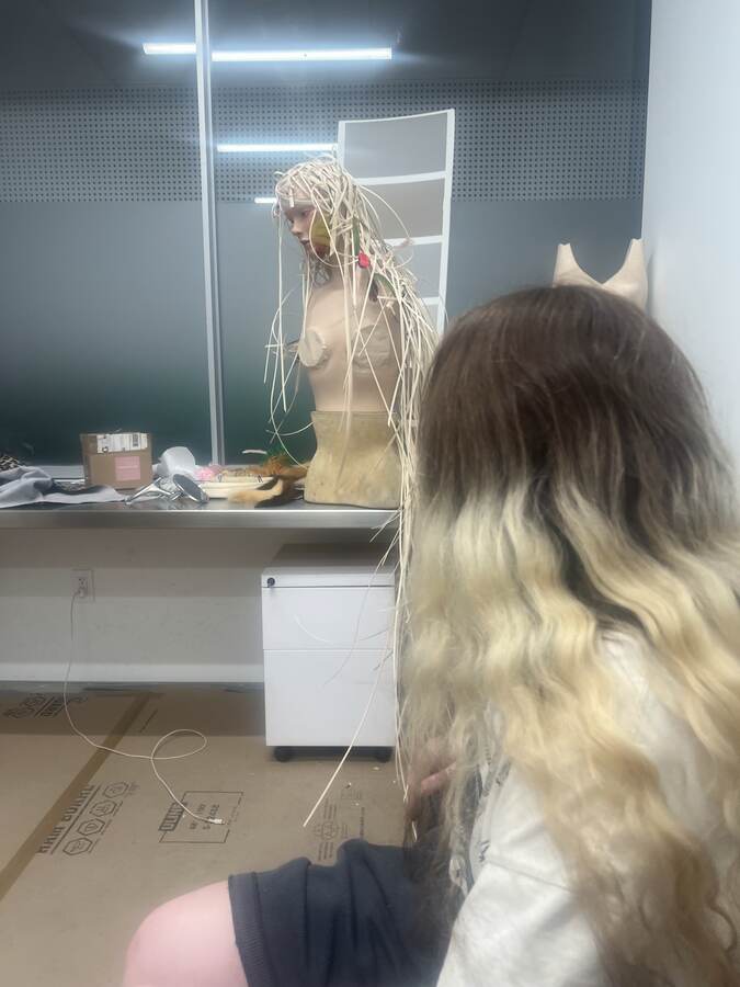 Finishing work in the studio.