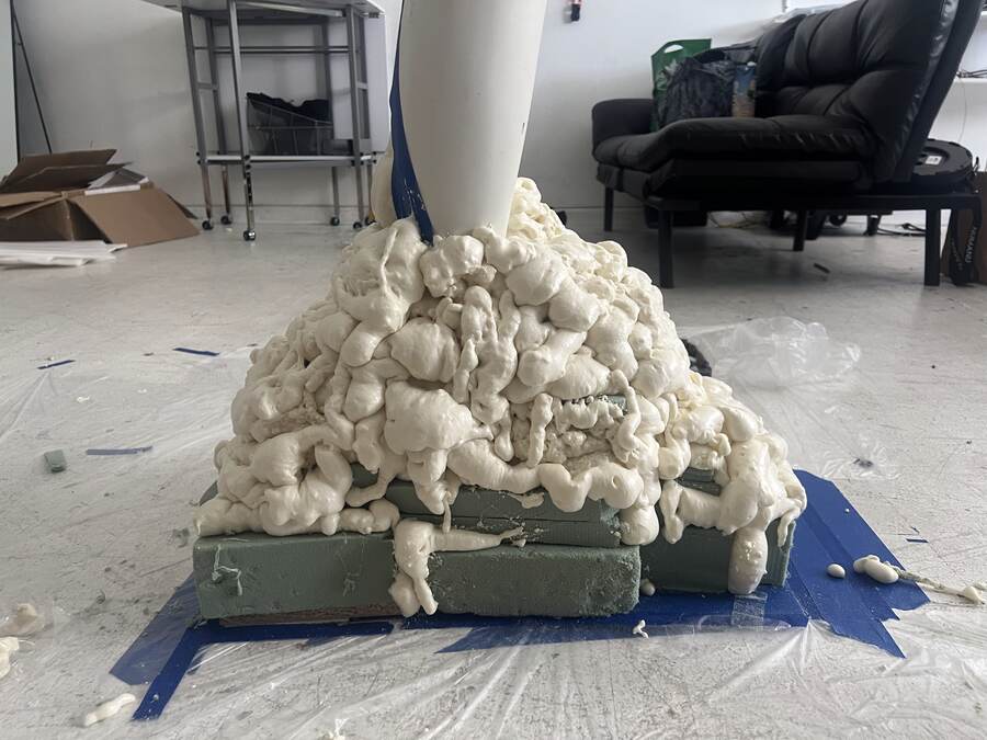 Expanding foam built up over the armature.